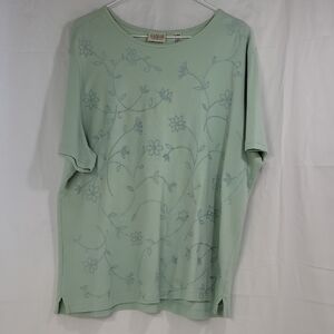 Classic Mint Green Floral Short Sleeve Tee